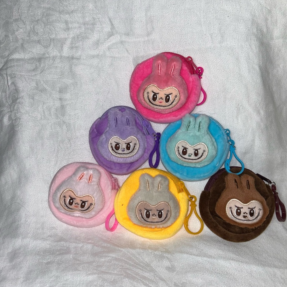 Monster Face kids zippered Coin Purse w/clip. Great for backpacks! New